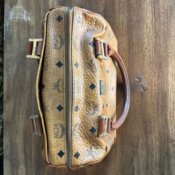 Vintage MCM Cognac Visetos Small Boston Bag - Picture 6 of 16